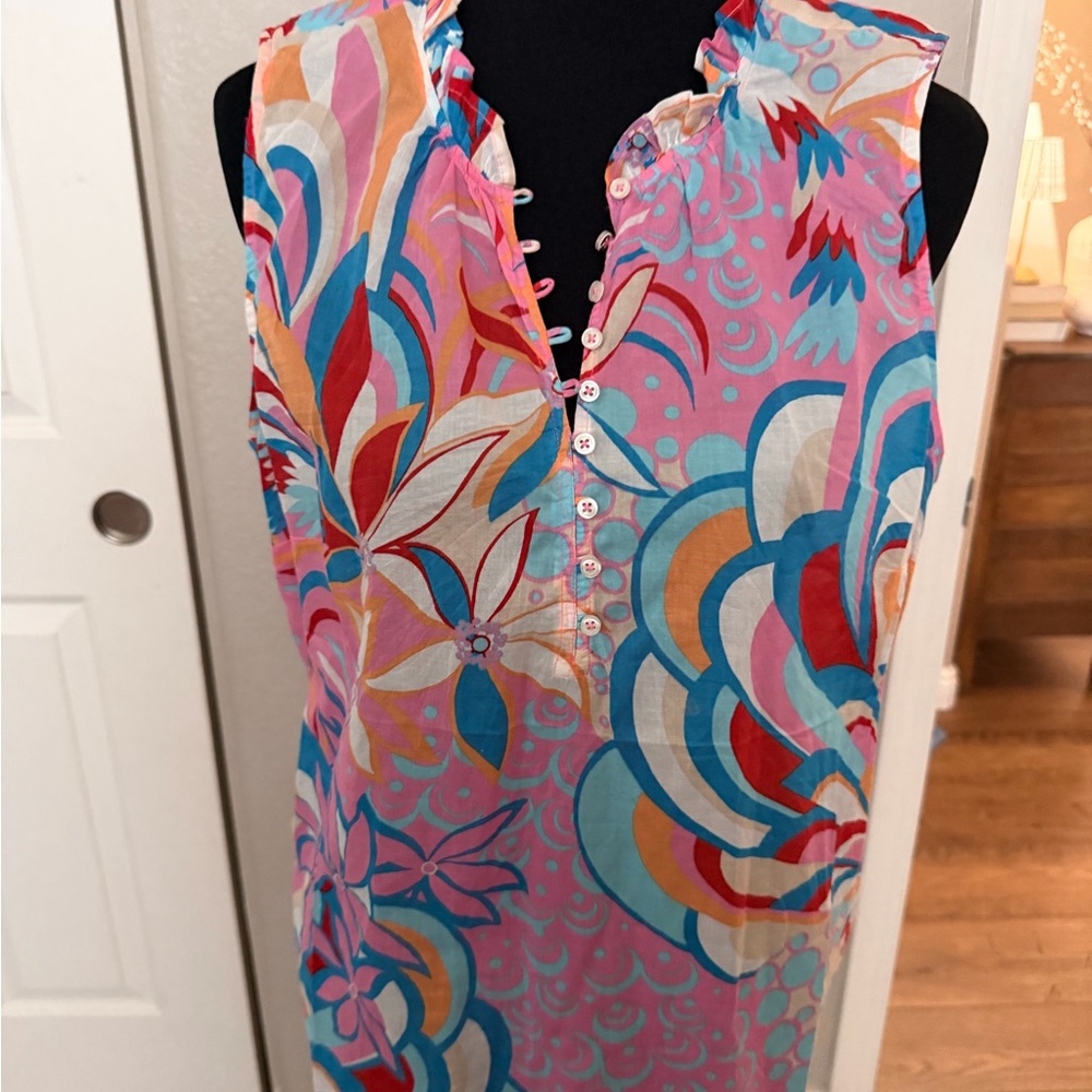 Talbots Multicolor Abstract Print Button-Up Blouse